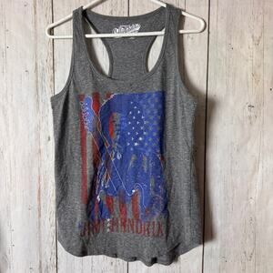 Old Navy Collectibles Racerback  Graphic Jimi Hendrix Gray Graphic Tank Top Sz M
